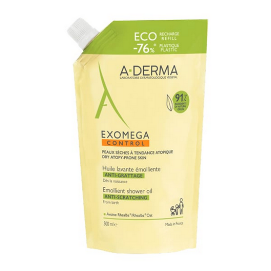 Εικόνα της A-DERMA EXOMEGA CONTROL EMOLLIENT SHOWER OIL REFILL ΜΑΛΑΚΤΙΚΟ ΛΑΔΙ ΚΑΘΑΡΙΣΜΟΥ ΓΙΑ ΑΤΟΠΙΚΟ ΔΕΡΜΑ (ΑΝΤΑΛΛΑΚΤΙΚΟ), 500ML