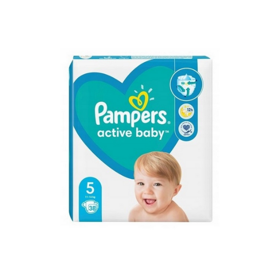 Εικόνα της PAMPERS ACTIVE BABY ΠΑΝΕΣ ΜΕ ΑΥΤΟΚΟΛΛΗΤΟ No 5 ΓΙΑ 11-16kg, 38ΤMX