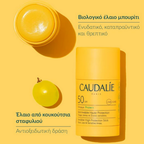 Εικόνα της CAUDALIE VINOSUN PROTECT STICK INVISIBLE SPF50 15G 1TEM. - Αντηλιακό Stick για Πρόσωπο, Χείλη & Ευαίσθητες Περιοχές, 15g