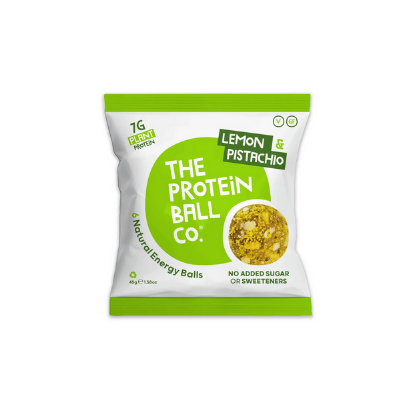 Εικόνα της THE PROTEIN BALL CO PROTEIN BALL LEMON & PISTACHIO 45GR   The Protein Ball Co. Plant Protein Lemon & Pistachio Μπαλίτσες Πρωτεΐνης με Λεμόνι & Φιστίκι Ιδανικές για Σνακ, 6 balls