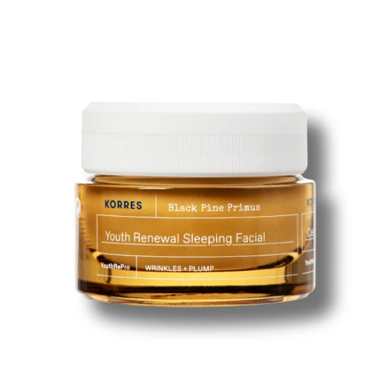 Εικόνα της KORRES BLACK PINE PRIMUS YOUTH RENEWAL SLEEPING FACIAL 40ML - Κρέμα Νεότητας Νυκτός για Λείανση Ρυτίδων & Ελαστικότητα, 40ml