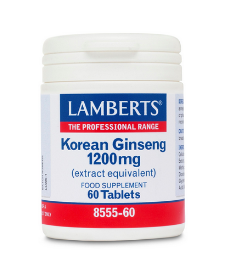 Εικόνα της LAMBERTS KOREAN GINSENG 1200MG, 60TABS - Για Την Διατήρηση Της Ευεξίας Σε Άτομα Ηλικίας Άνω Των 50 Ετών 60 ταμπλέτες