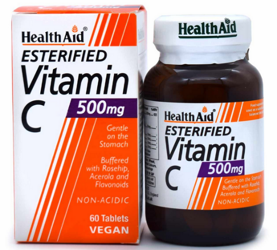 Εικόνα της HEALTH AID ESTERIFIED VITAMIN C 500MG, 60ΤΑΜΠΛΕΤΕΣ - Συμπλήρωμα Διατροφής Βιταμίνης C 60tabs