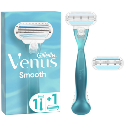 Εικόνα της GILLETTE VENUS SMOOTH ΓΥΝΑΙΚΕΙΑ ΞΥΡΙΣΤΙΚΗ ΜΗΧΑΝΗ ΚΑΙ 2 ΑΝΤΑΛΛΑΚΤΙΚΕΣ ΚΕΦΑΛΕΣ 1ΤΕΜ.